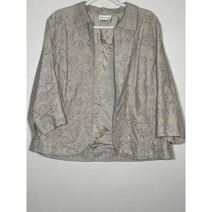 Coldwater Creek Womens Jacket PXL Petites Shiny Embroidered Floral